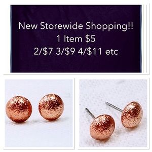 New 7mm Rose Gold Textured Stud Earrings